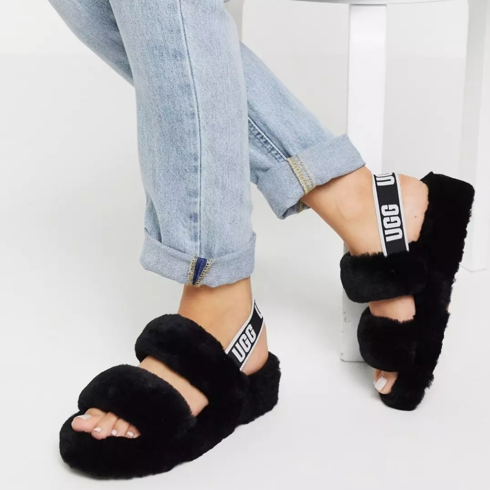 Ugg Oh Yeah double strap flat sandals in black